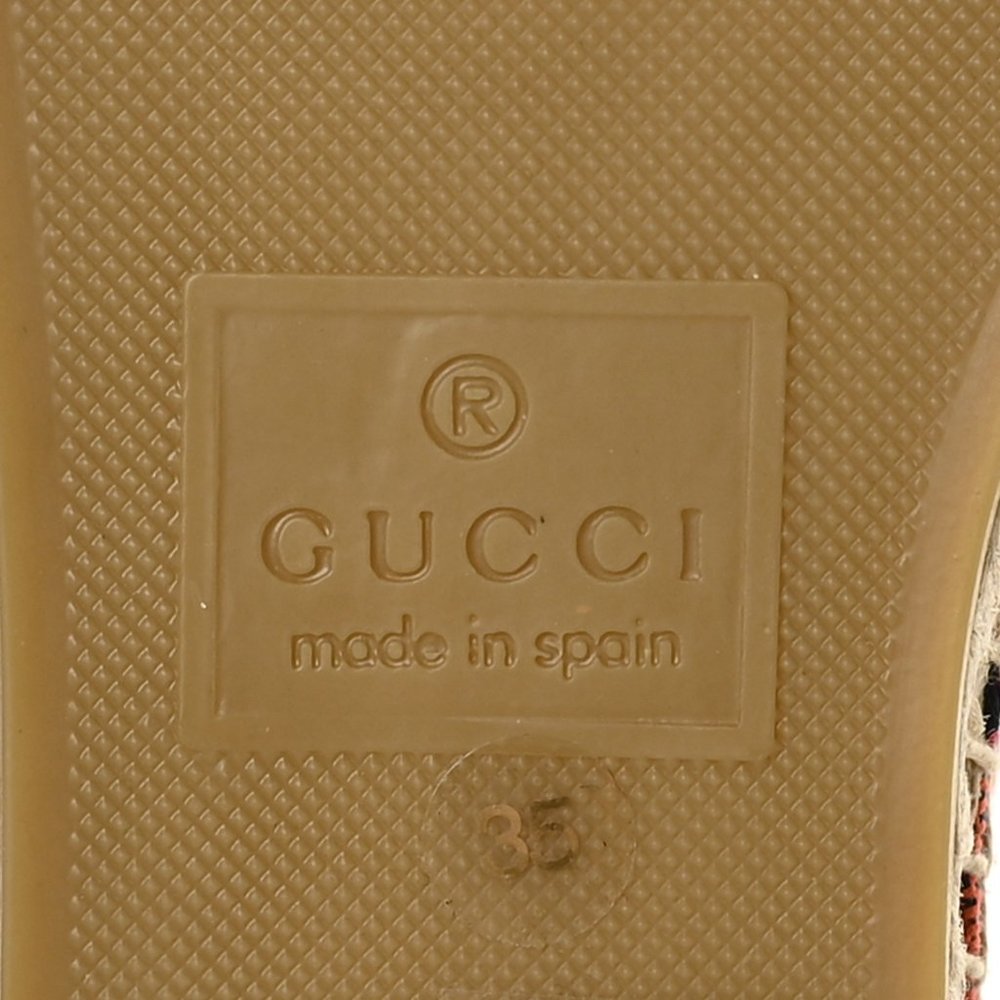 100% AUTHENTIC GUCCI MONOGRAM MULTICOLOR ESPADRILLES SHOES SIZE 35 - Picture 4 of 10